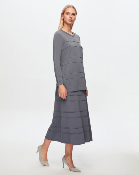 T24Y-2002 Çan Kesim Bekletmeli Etek 1270-BULLET - 1