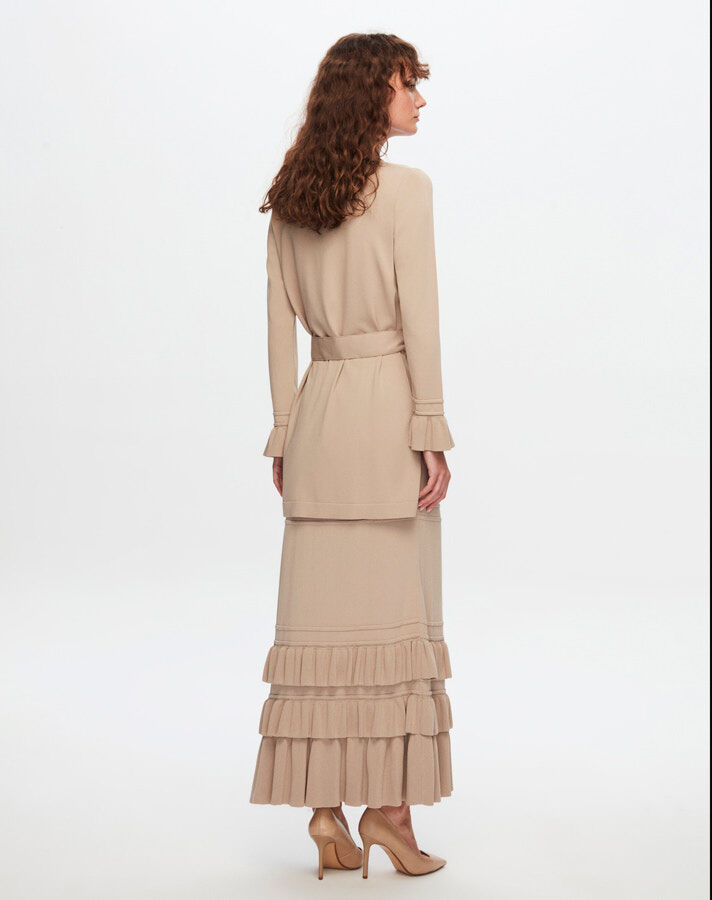 Pine Cut Skirt with Frilled Hem - 7