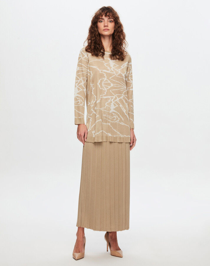 T24Y-2006 Shiny Thread Pleat Skirt - 5