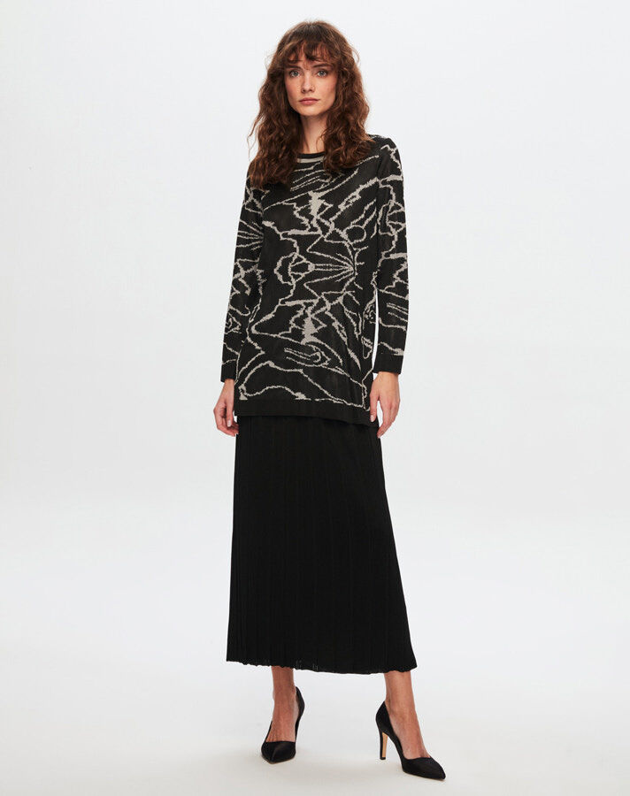 T24Y-2006 Shiny Thread Pleat Skirt - 7