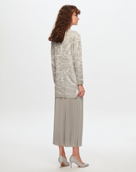 T24Y-2006 Shiny Thread Pleat Skirt - 2