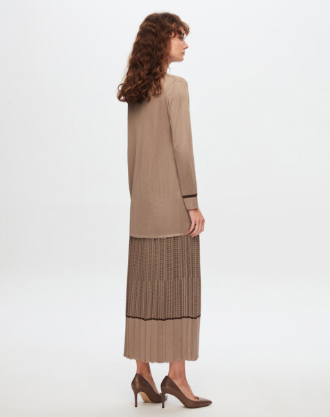 T24Y-2007 Minimal Patterned Shiny Skirt - 4