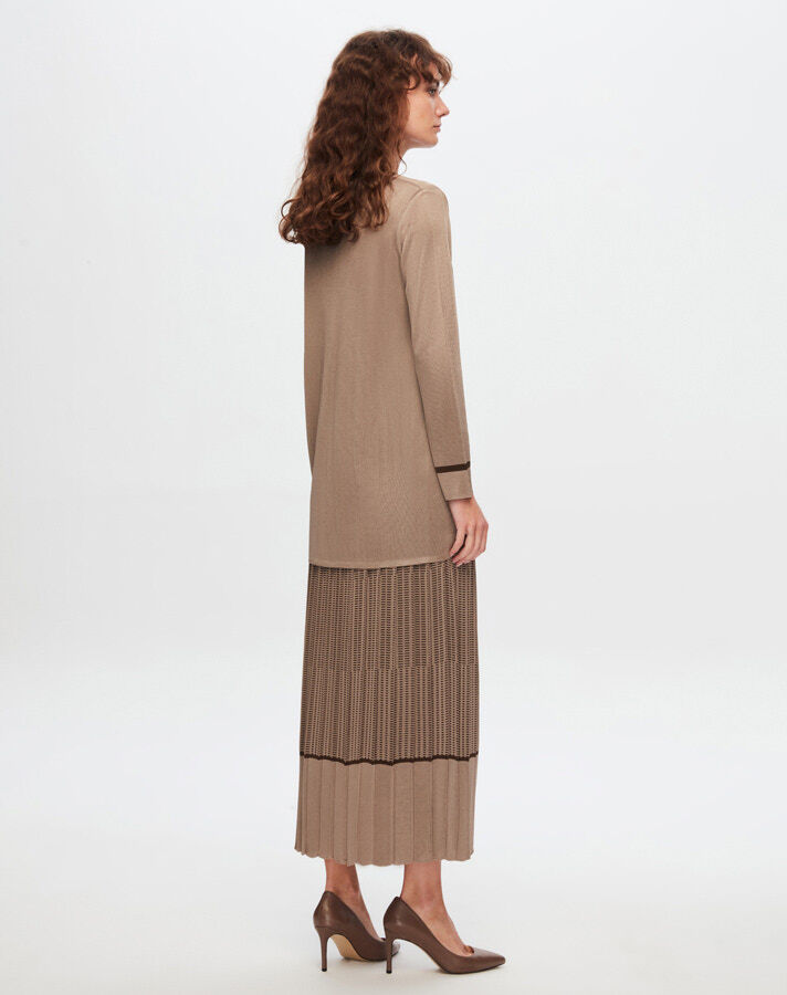 T24Y-2007 Minimal Patterned Shiny Skirt - 4