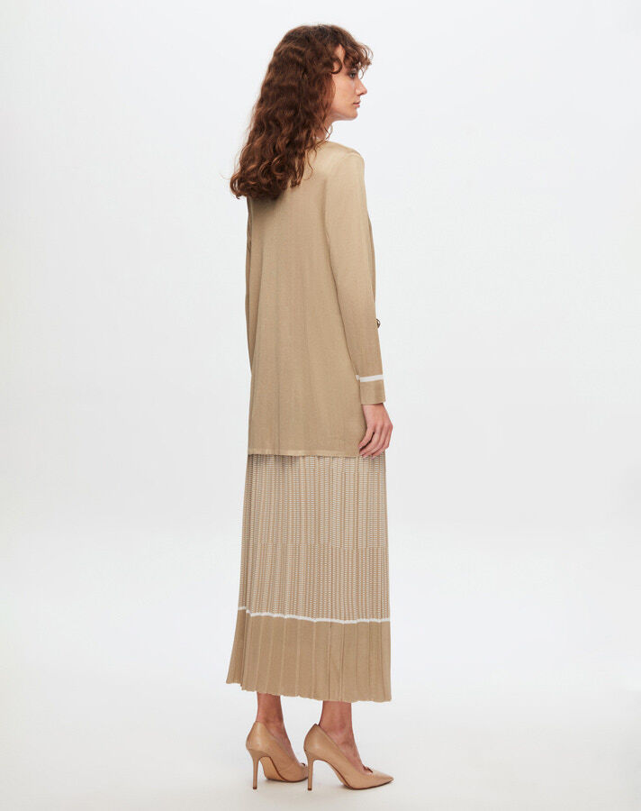 T24Y-2007 Minimal Patterned Shiny Skirt - 6
