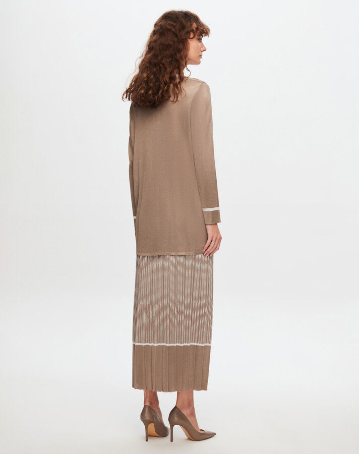 T24Y-2007 Minimal Patterned Shiny Skirt - 2