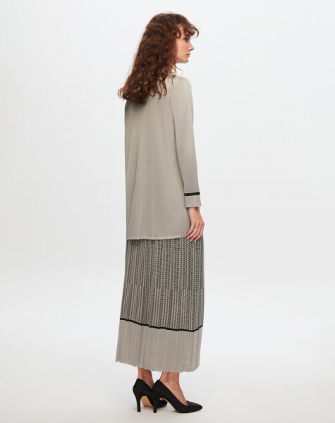 T24Y-2007 Minimal Patterned Shiny Skirt - 10