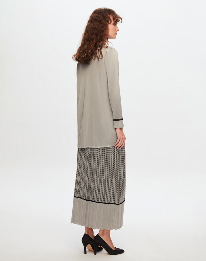 T24Y-2007 Minimal Patterned Shiny Skirt - 10