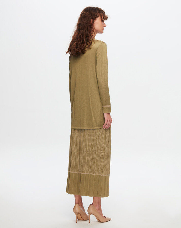 T24Y-2007 Minimal Patterned Shiny Skirt - 13