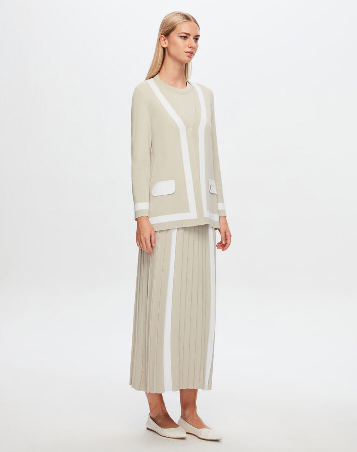 T24Y-2009 Skirt with White Stripe on the Front - 11