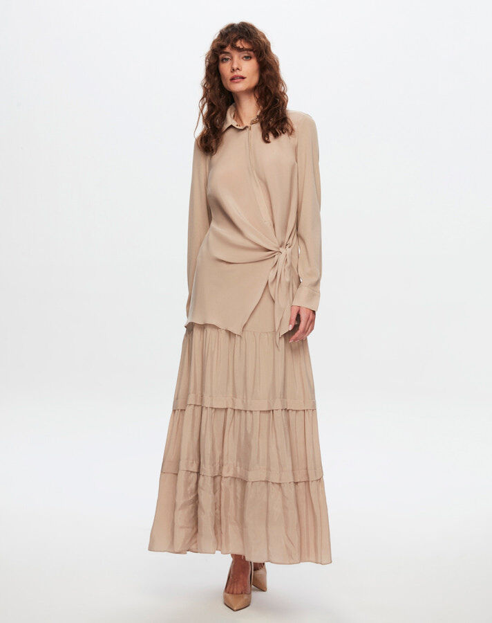 T24Y-2010 Cupro Ruffle Skirt - 5