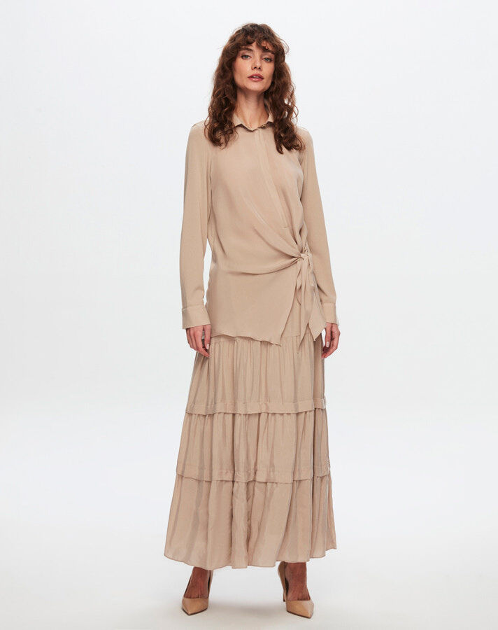 T24Y-2010 Cupro Ruffle Skirt - 6