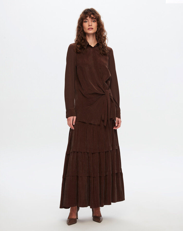 T24Y-2010 Cupro Ruffle Skirt - 9