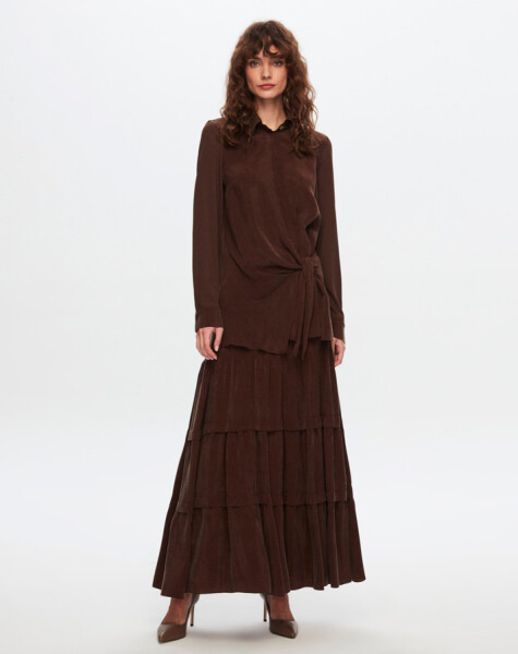 T24Y-2010 Cupro Ruffle Skirt - 10