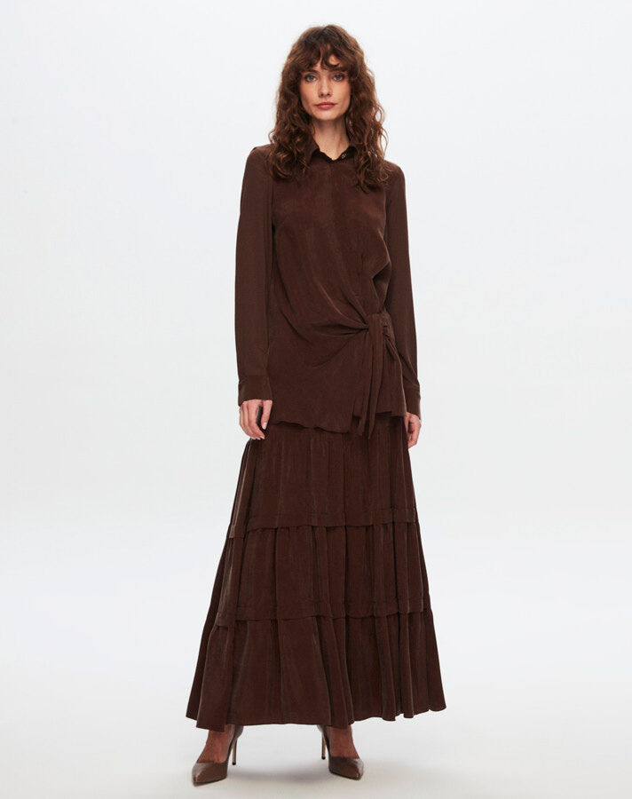 T24Y-2010 Cupro Ruffle Skirt - 10