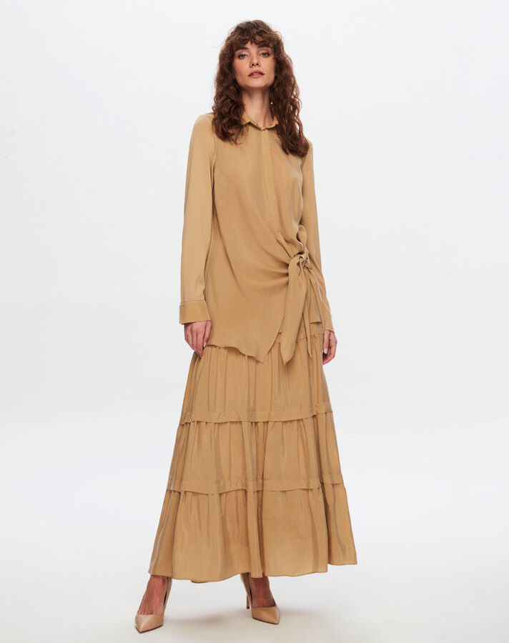 T24Y-2010 Cupro Ruffle Skirt - 3