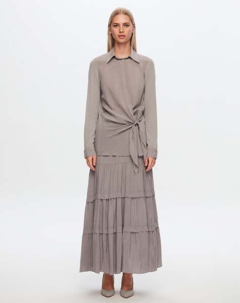 T24Y-2010 Cupro Ruffle Skirt - 12