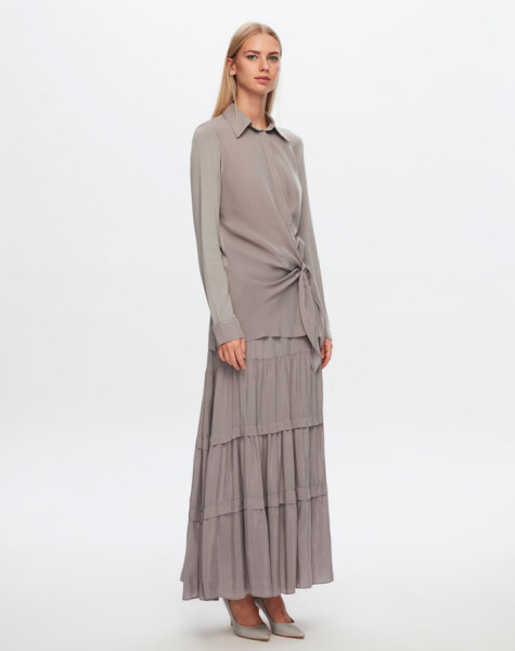 T24Y-2010 Cupro Ruffle Skirt - 13
