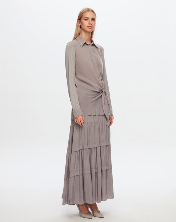 T24Y-2010 Cupro Ruffle Skirt - 13