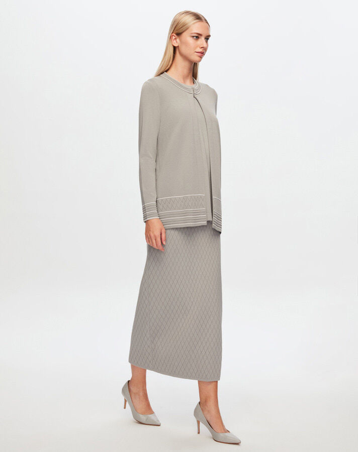 T24Y-2013 Openwork Checkered Knitwear Skirt - 4
