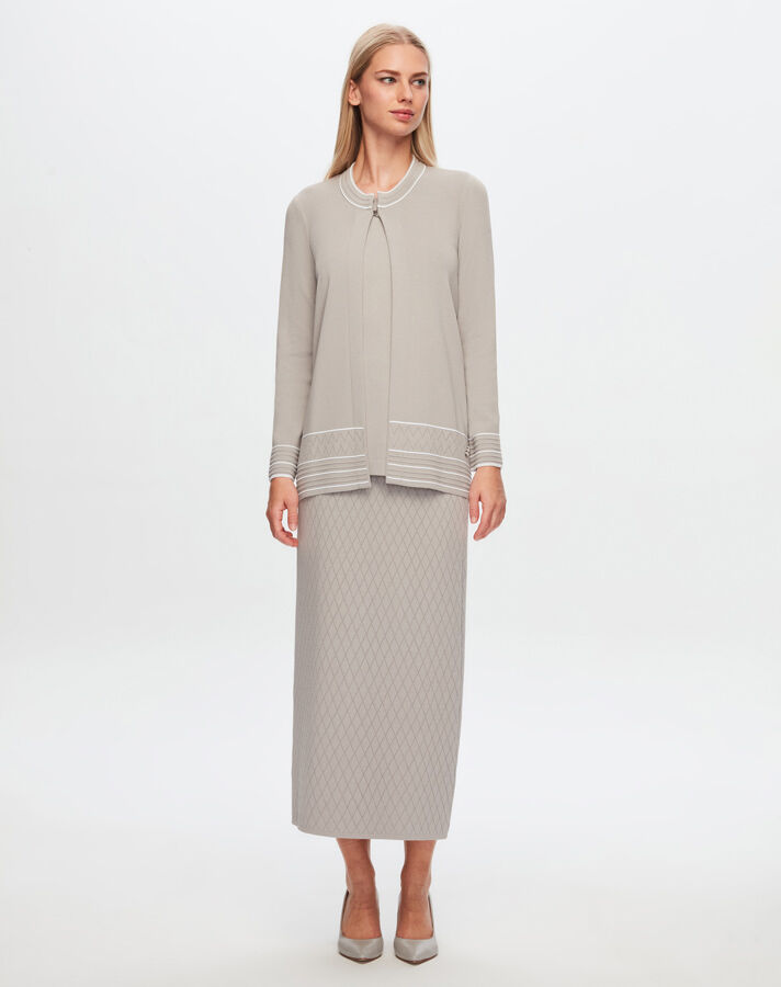 T24Y-2013 Openwork Checkered Knitwear Skirt - 7