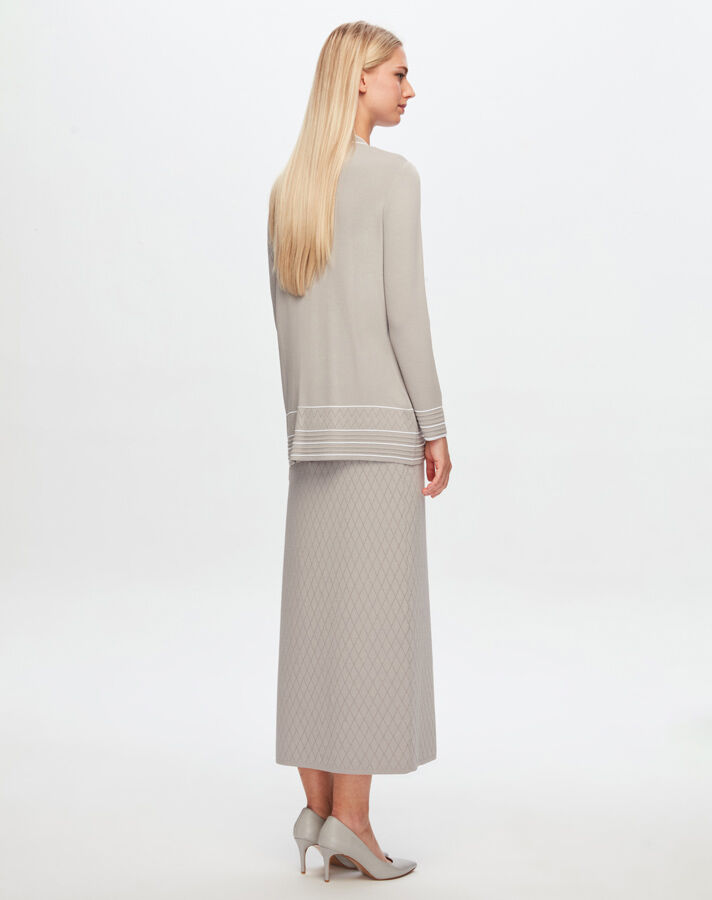T24Y-2013 Openwork Checkered Knitwear Skirt - 8