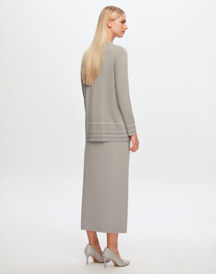 T24Y-2013 Openwork Checkered Knitwear Skirt - 9