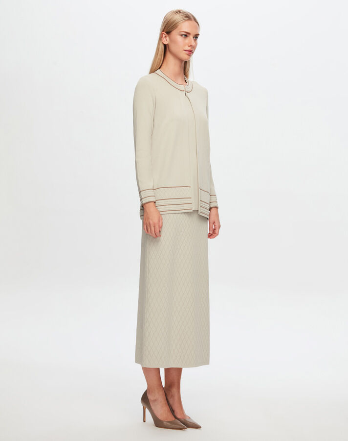T24Y-2013 Openwork Checkered Knitwear Skirt - 10