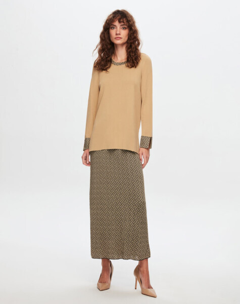 T24Y-2017 Parlak İp Desenli Kalem Etek CRAFT - 2