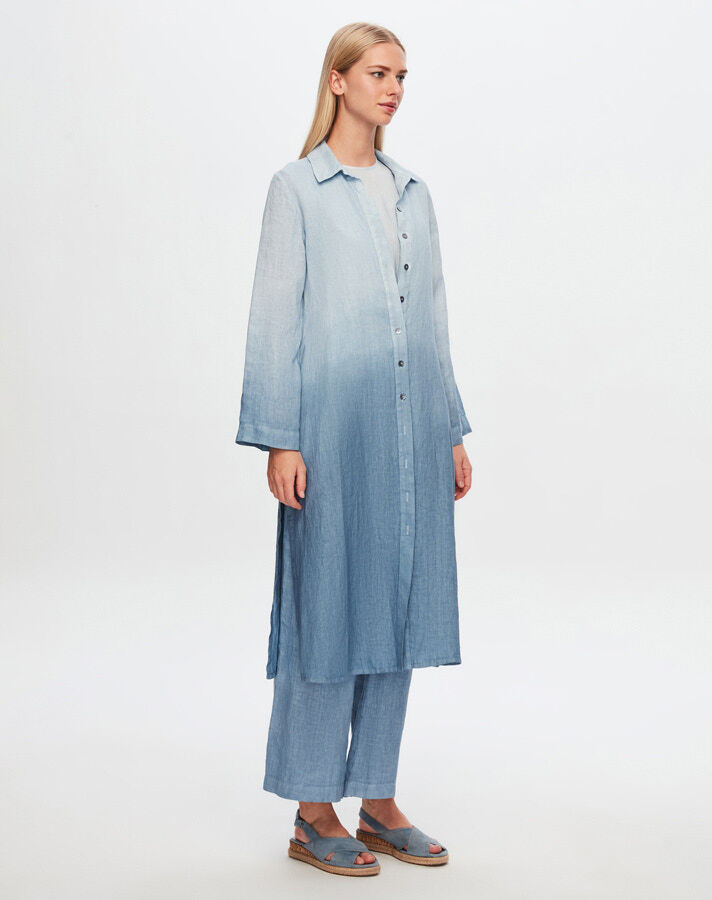 T24Y-3000 Gradient Long Linen Shirt - 1