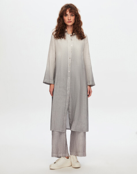 T24Y-3000 Gradient Long Linen Shirt - 6