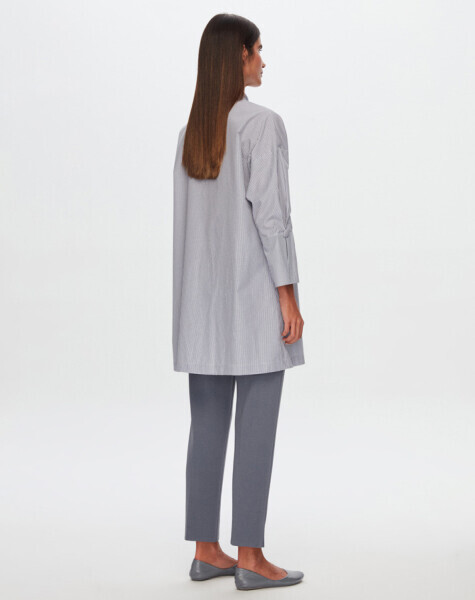 T24Y-3002 Geniş Manşetli Çizgili Gömlek BULLET - 2