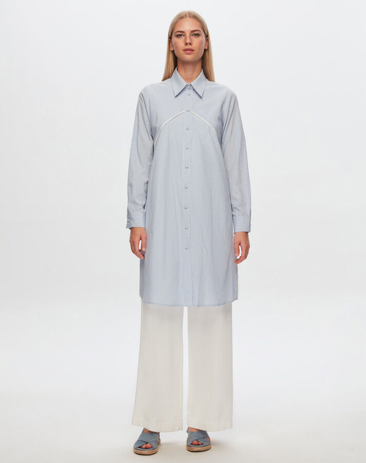 T24Y-3003 Triko Garnili Rahat Kesim Gömlek - 8