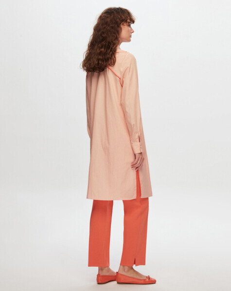 T24Y-3003 Triko Garnili Rahat Kesim Gömlek ORANGE - 3