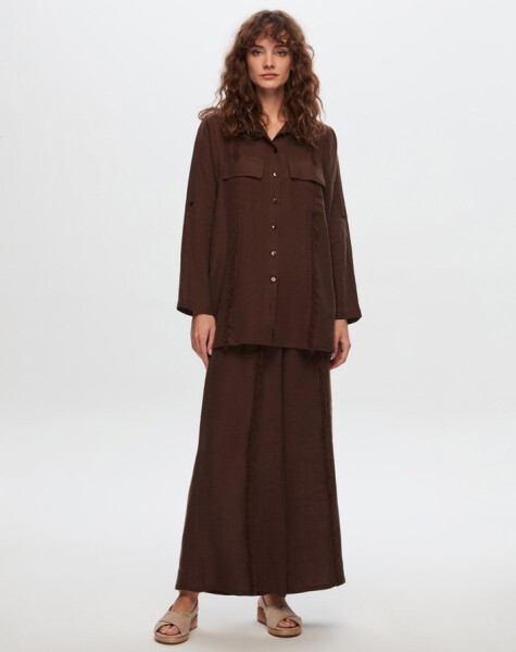T24Y-3005 Tasseled Linen Shirt - 8