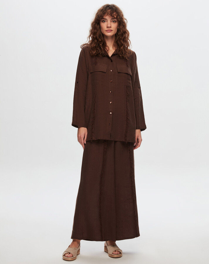 T24Y-3005 Tasseled Linen Shirt - 8