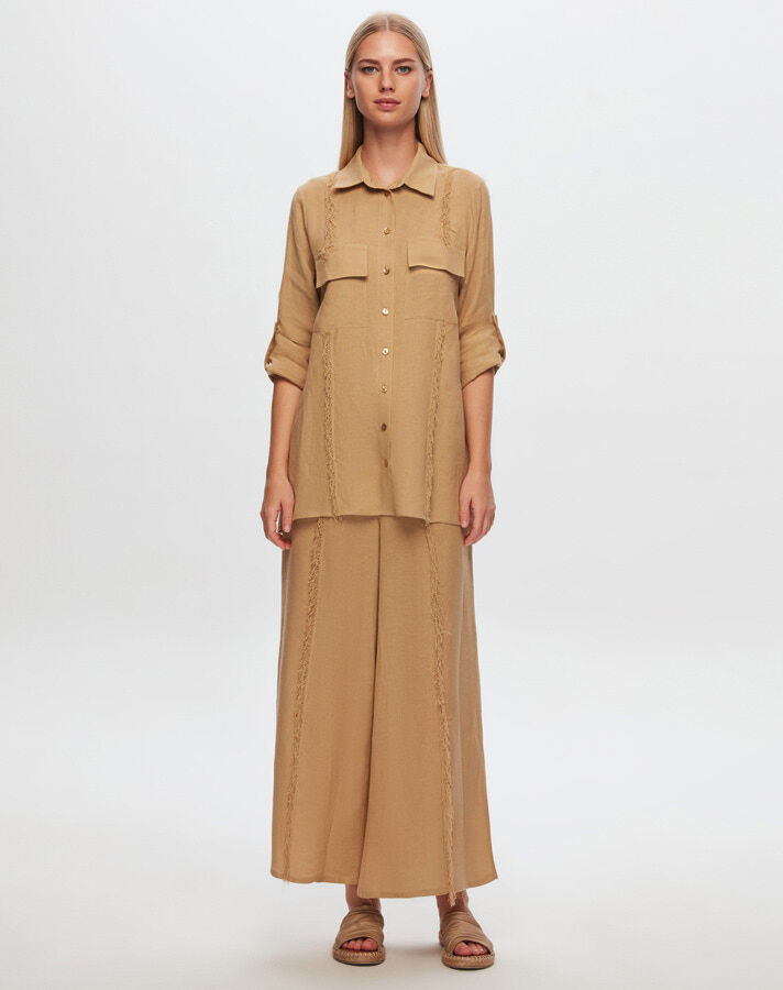 T24Y-3005 Tasseled Linen Shirt - 13