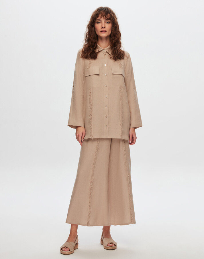 T24Y-3005 Tasseled Linen Shirt - 11