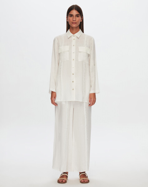 T24Y-3005 Tasseled Linen Shirt - 15