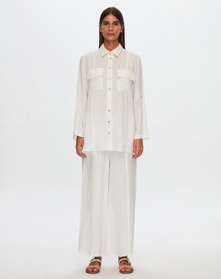 T24Y-3005 Tasseled Linen Shirt - 15