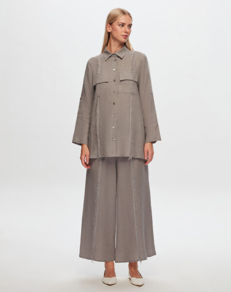 T24Y-3005 Tasseled Linen Shirt - 17