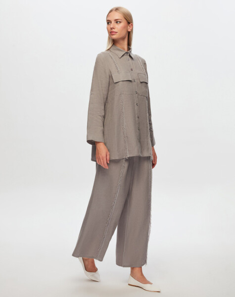 T24Y-3005 Tasseled Linen Shirt - 18