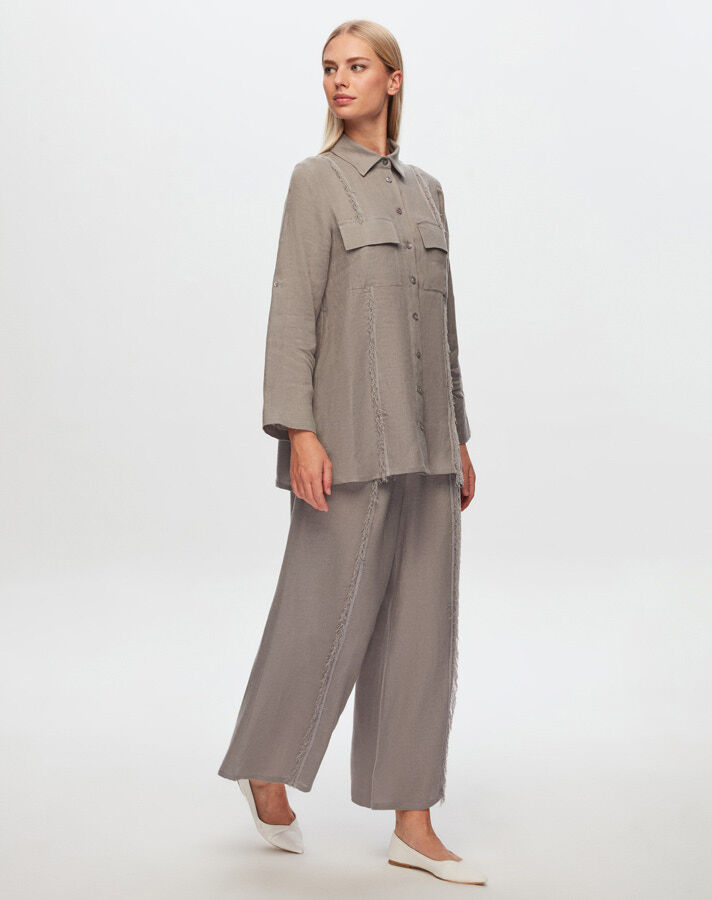 T24Y-3005 Tasseled Linen Shirt - 18