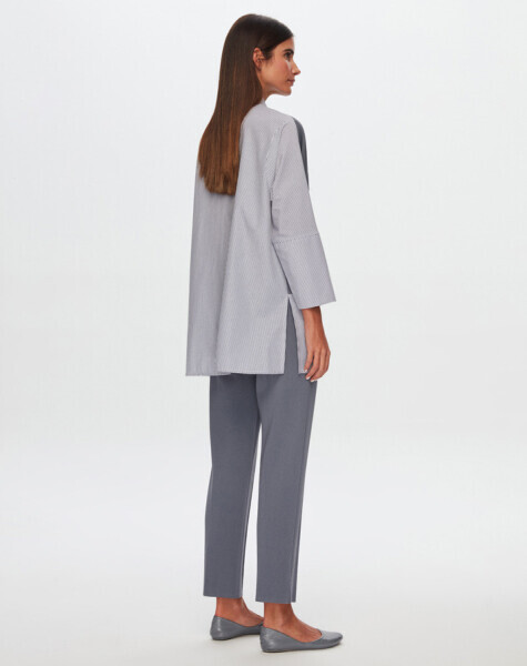 T24Y-3009 Ön Kısmı Triko Çizgili Gömlek 002-MİNK - 2