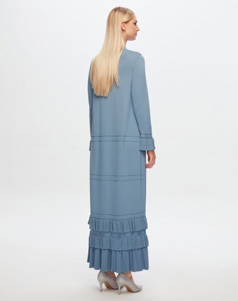 T24Y-4000 Knitwear Dress with Frilly Hem and Wrist - 9