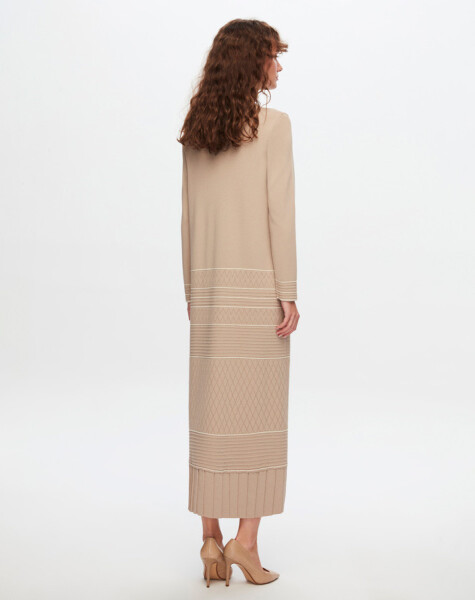 T24Y-4002 Openwork and Line Detailed Long Dress - 2