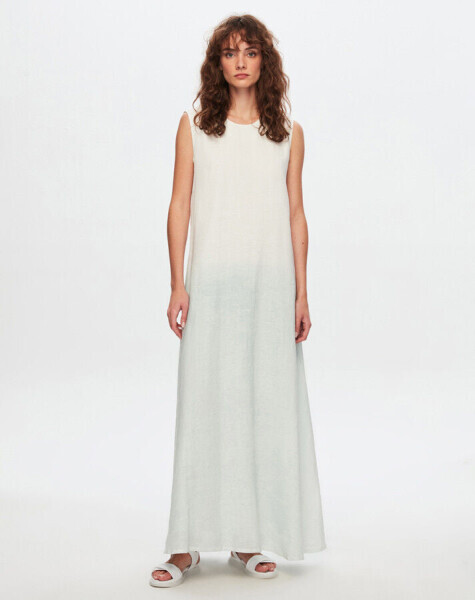 T24Y-4003 Degradeli Uzun Keten Elbise NİLE - 1