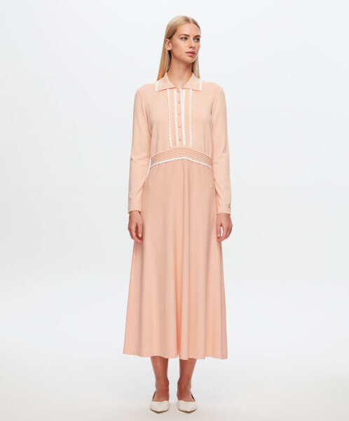 T24Y-4004 Gömlek Yaka Klasik Elbise 1024-NİLE - 6