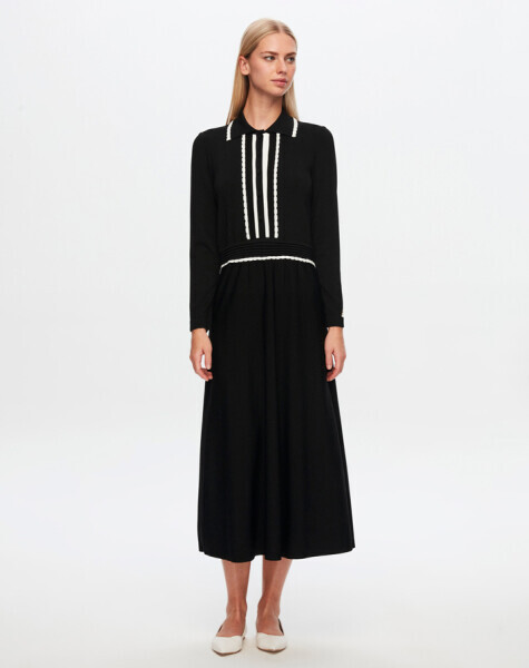 T24Y-4004 Gömlek Yaka Klasik Elbise 1024-NİLE - 14