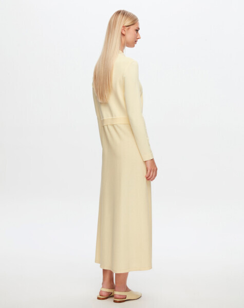 T24Y-4004 Gömlek Yaka Klasik Elbise 1398-LIGHT GREY - 5