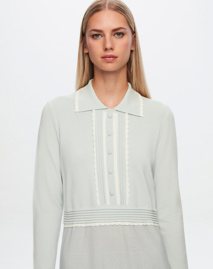 T24Y-4004 Shirt Collar Classic Dress - 1